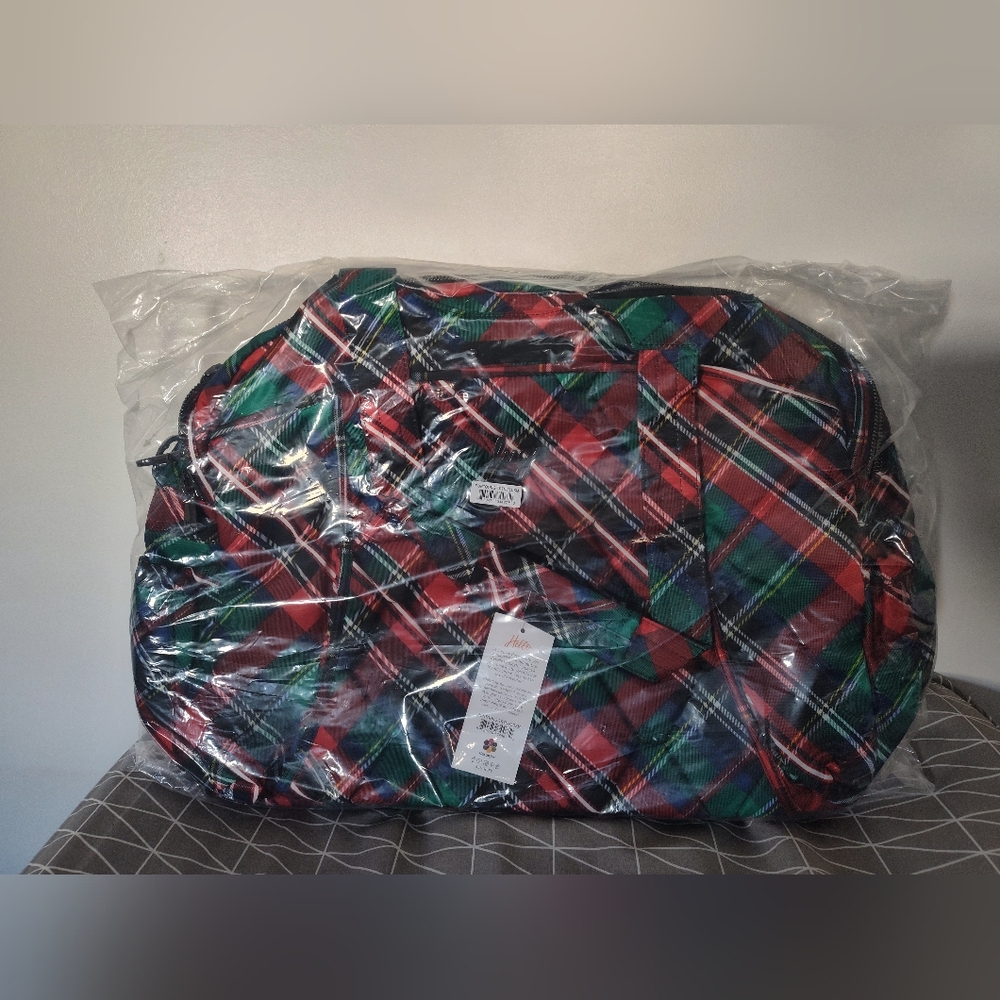 NWT lug Pontoon in Tartan plaid, tote, crossbody, overnight